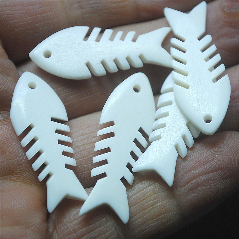 Women Fashion Nz - 5PCS New White Bone Pendants 34X13MM