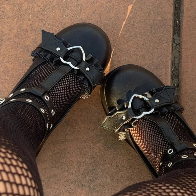 Women'S Fashion Footwear - New Sweet Heart Buckle Wedges Mary