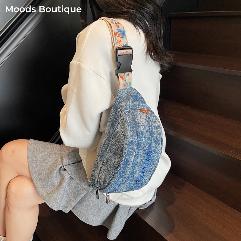 Women'S Fashion Boutique - Denim Blue Chest Bags For Women