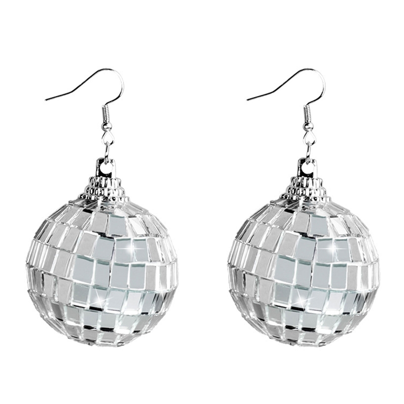 31BB Disco Ball Earrings Dangl - Women'S Fashion In The 70S 评论和价格