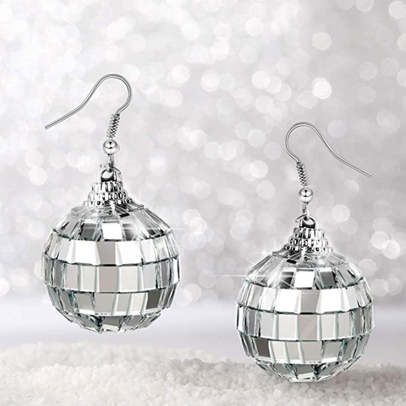 31BB Disco Ball Earrings Dangl - Women'S Fashion In The 70S 评论和价格