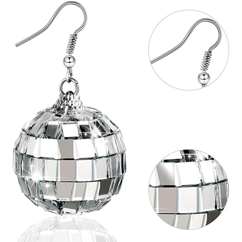 31BB Disco Ball Earrings Dangl - Women'S Fashion In The 70S 评论和价格