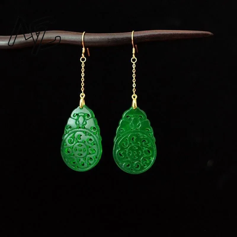 925 Silver Natural Green Jade  - Women'S Fashion Jewellery 评论和价格