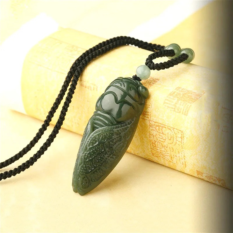 Natural Hetian Jade Cicada Pen - Women'S Fashion Jewellery 评论和价格