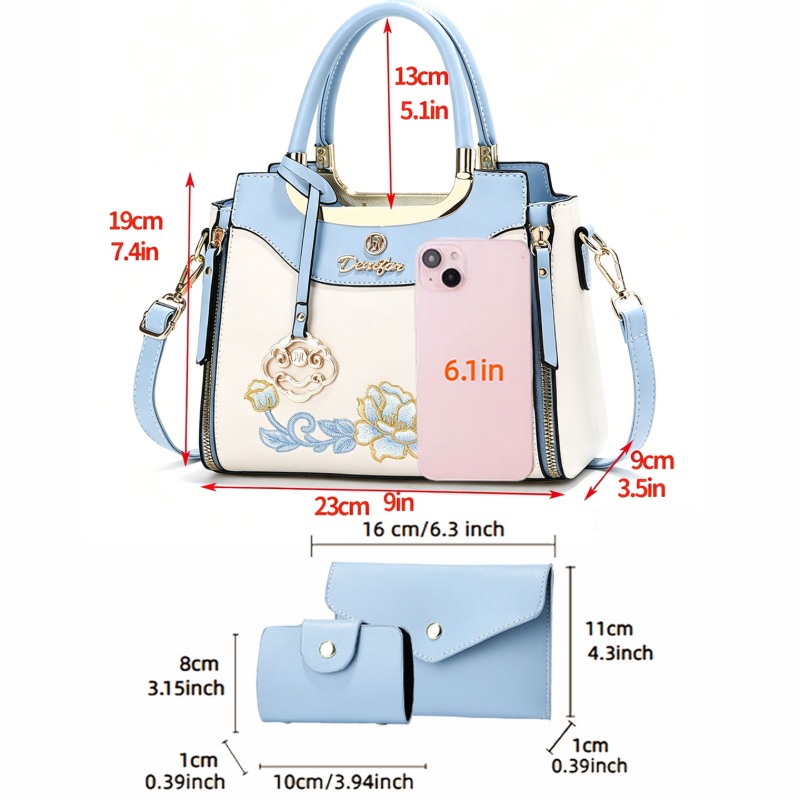 3-piece set of high-quality em - Women Fashion Handbags 评论和价格