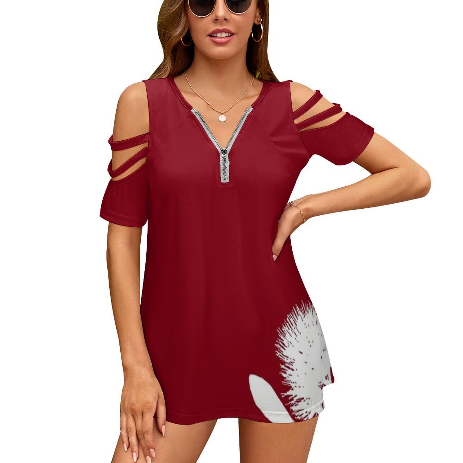 Pohutukawa-White On Red Women  - Women Fashion Nz 评论和价格
