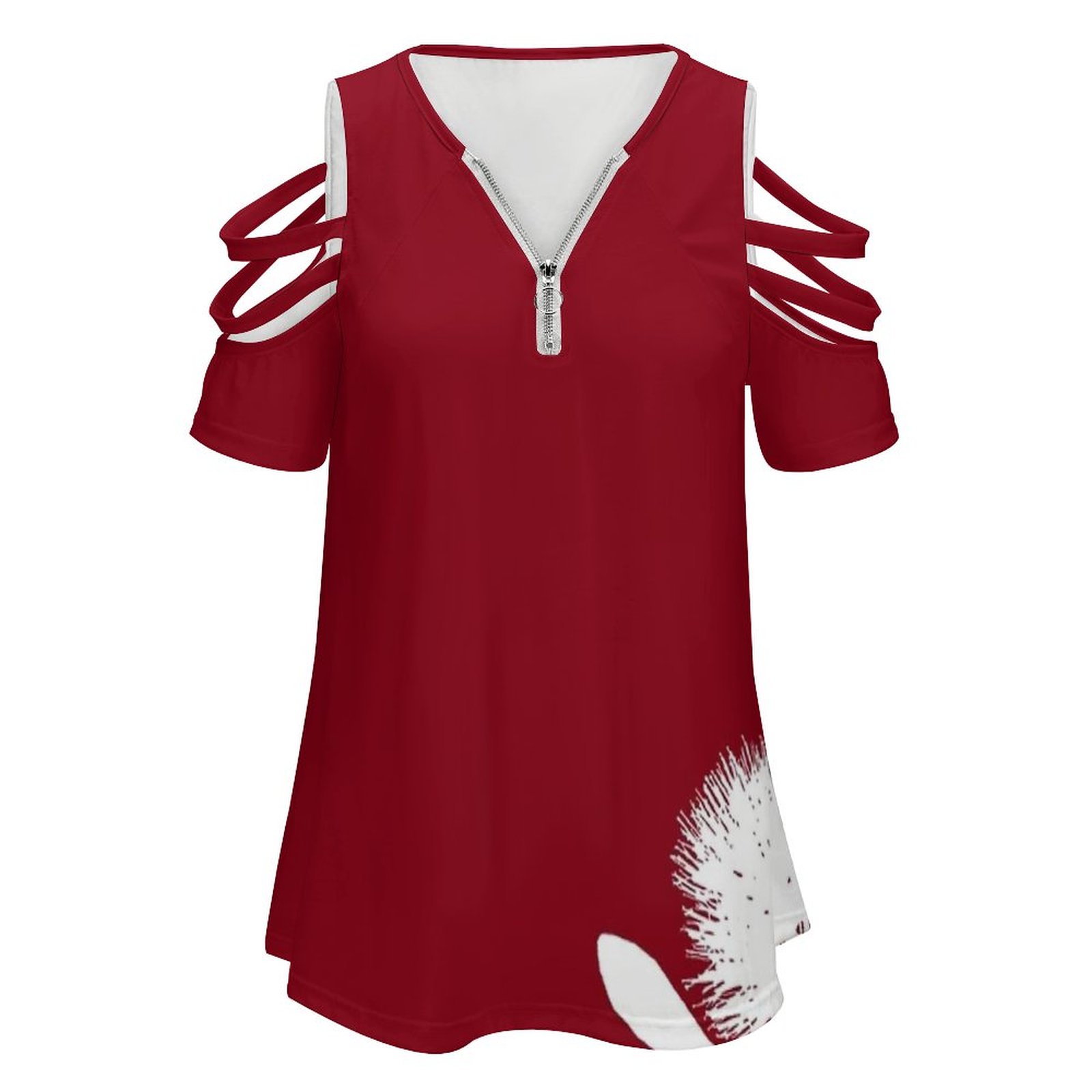 Pohutukawa-White On Red Women  - Women Fashion Nz 评论和价格