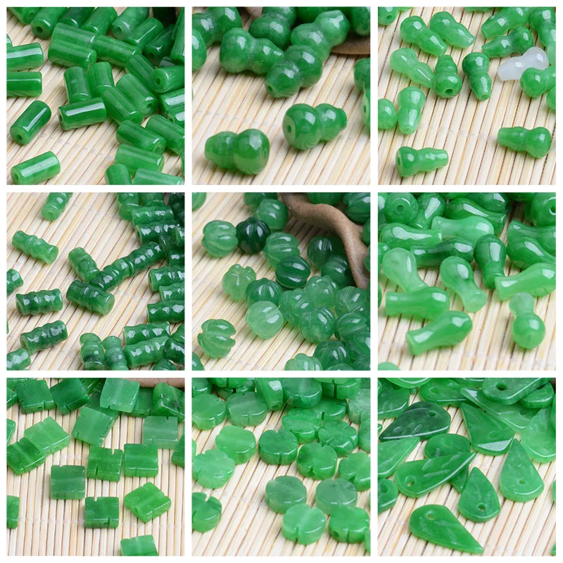 10pc Green Jade Gourd Leaves B - Women'S Fashion Jewellery 评论和价格
