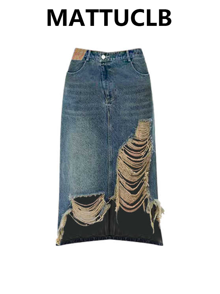 Women 2000s Midi Skirt Ripped  - A-Line Skirt Midi 评论和价格