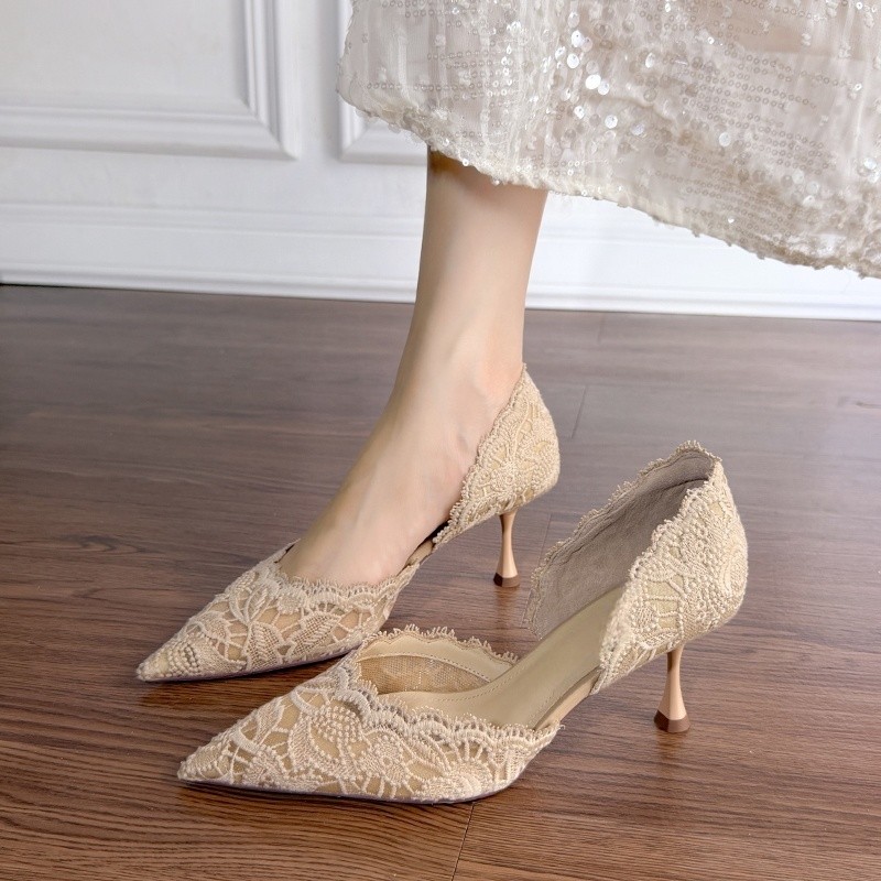 Lace Pointed Toe High Heels Wo - Women'S Fashion Footwear 评论和价格