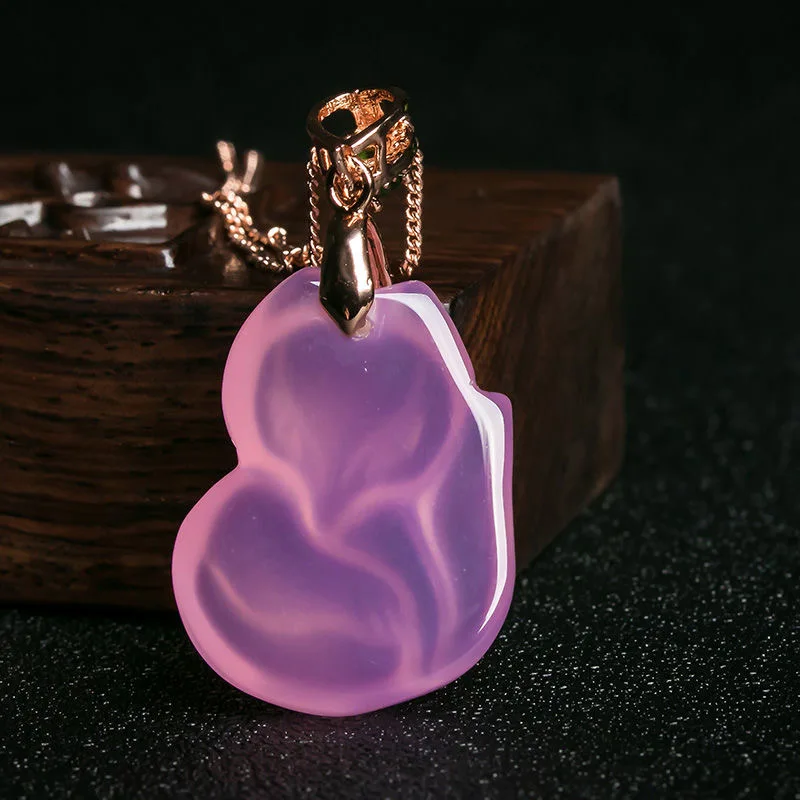 Natural Purple Agate Fox Penda - Women'S Fashion Jewellery 评论和价格