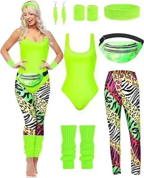 7 Pcs 80s Fancy Workout Costum - Women'S Fashion From The 80S 评论和价格