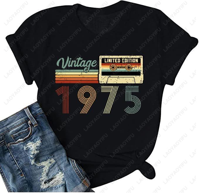Vintage 1975 T-Shirts for Wome - Women'S Fashion In The 70S 评论和价格