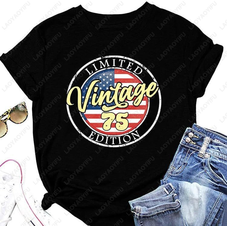 Vintage 1975 T-Shirts for Wome - Women'S Fashion In The 70S 评论和价格