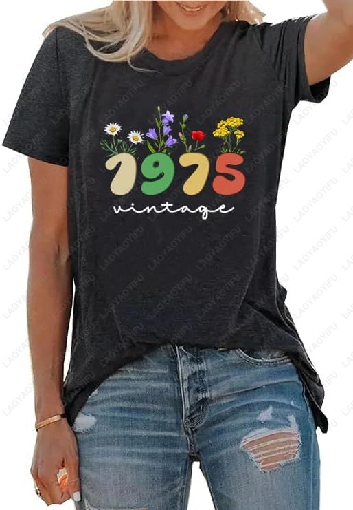 Vintage 1975 T-Shirts for Wome - Women'S Fashion In The 70S 评论和价格