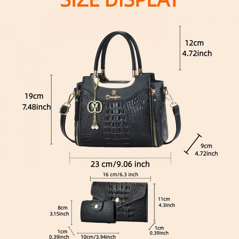 Women's Crocodile Texture Hand - Women Fashion Handbags 评论和价格