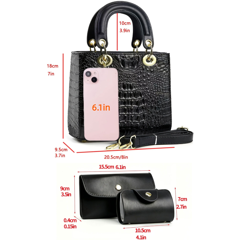 3-piece women's handbag set, s - Women Fashion Handbags 评论和价格