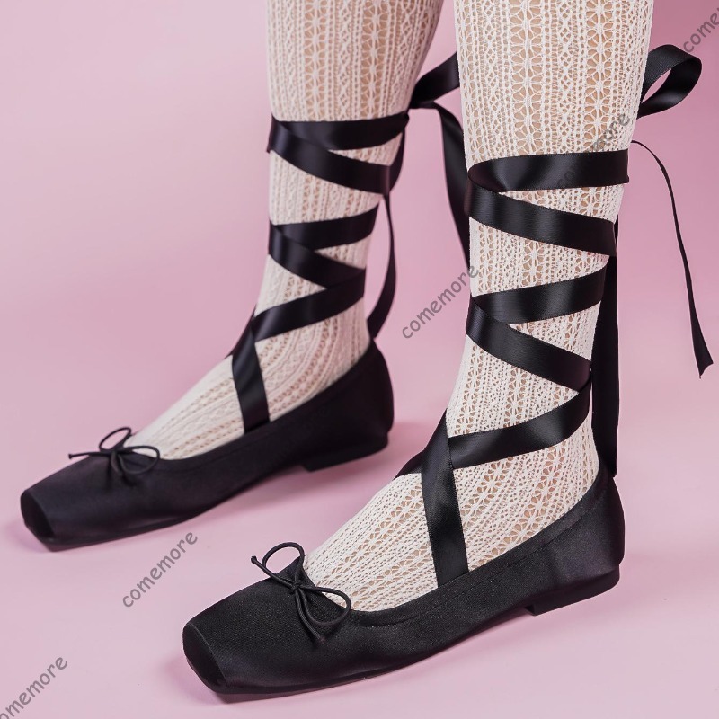 Women's Satin Ribbon Tie Balle - Women'S Fashion Footwear 评论和价格