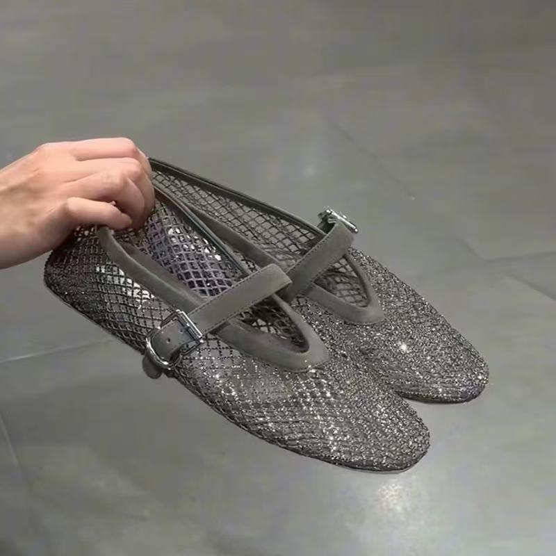 Hollow Rhinestone Baotou Sanda - Women'S Fashion Footwear 评论和价格