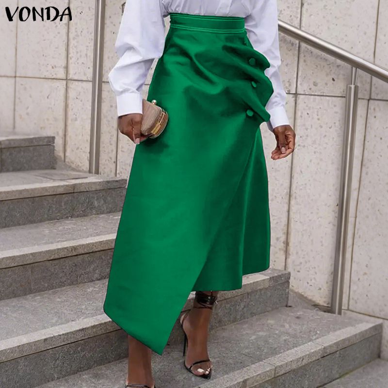 VONDA Plus Size 5XL Elegant Wo - A-Line Skirt Midi 评论和价格