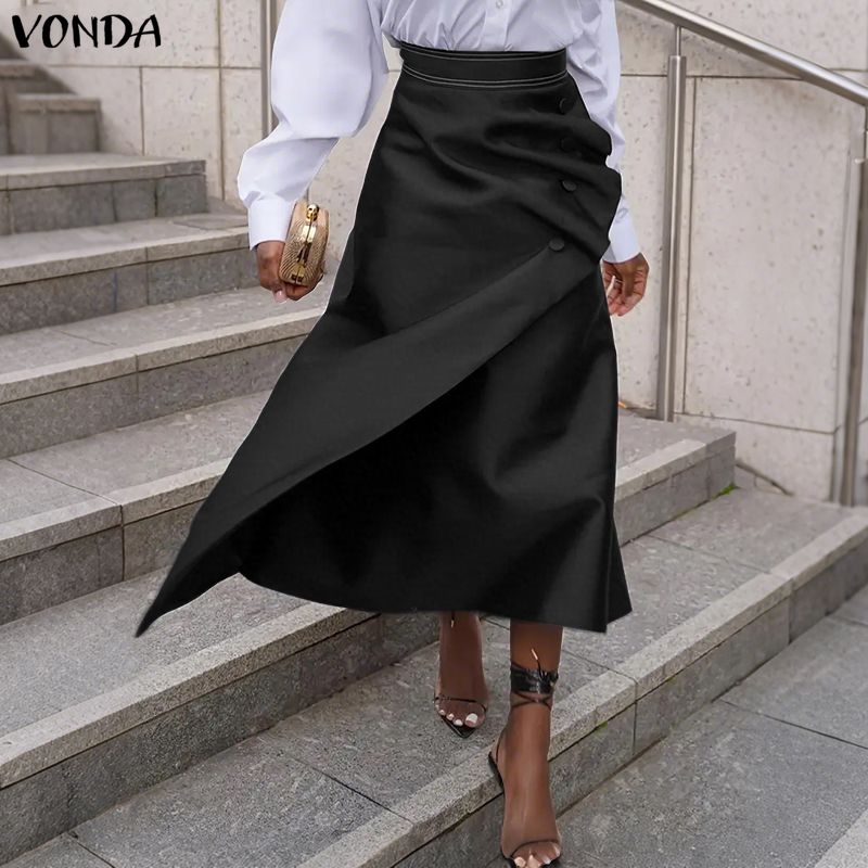 VONDA Plus Size 5XL Elegant Wo - A-Line Skirt Midi 评论和价格
