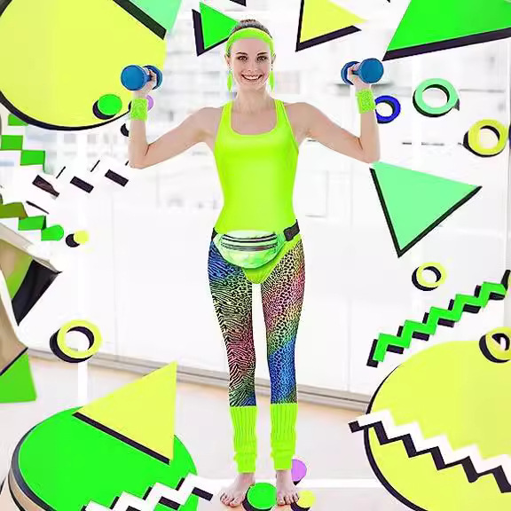 1980s Party Costume Women Spor - Women'S Fashion From The 80S 评论和价格