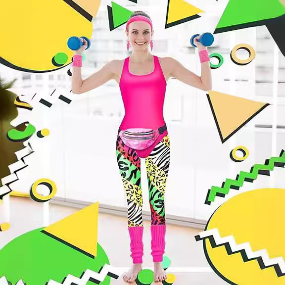 1980s Party Costume Women Spor - Women'S Fashion From The 80S 评论和价格