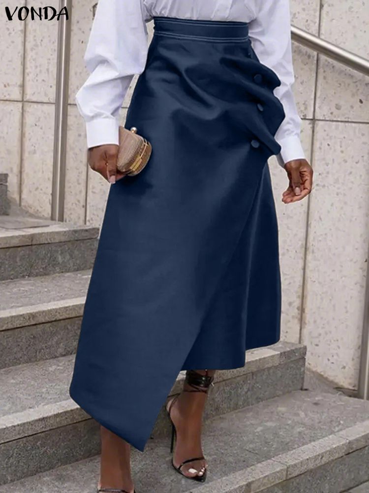 Plus Size Satin Skirts VONDA E - A-Line Skirt Midi 评论和价格