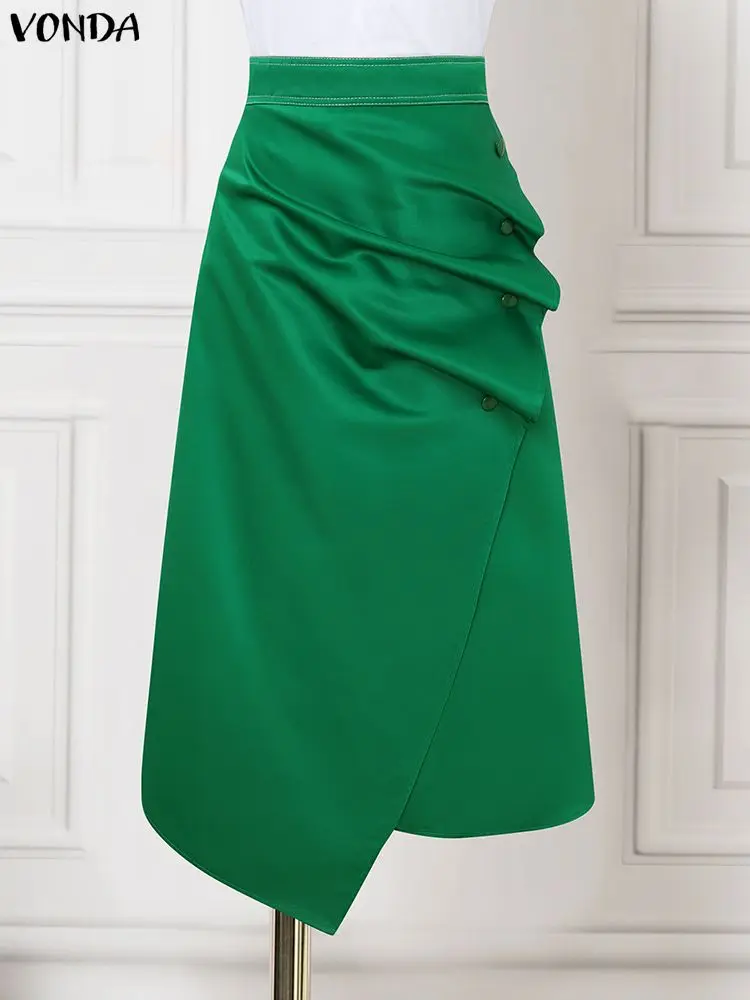 Plus Size Satin Skirts VONDA E - A-Line Skirt Midi 评论和价格
