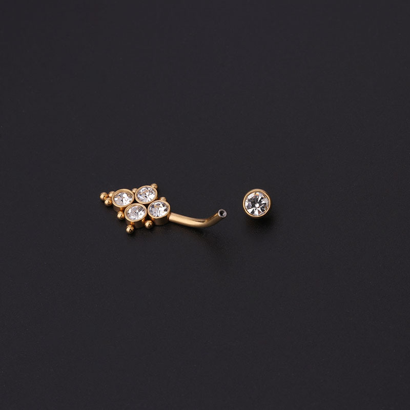Zircon Golden Belly Button Rin - Women'S Fashion Rings Gold 评论和价格