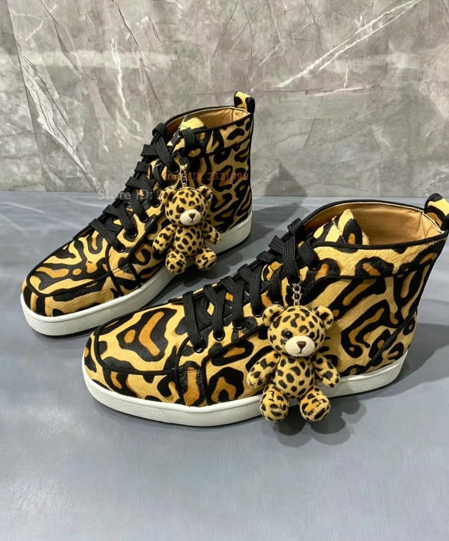 Leopard Printed High Top Sneak - Women'S Yellow Fashion Sneakers 评论和价格