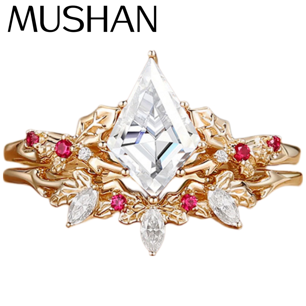 MUSHAN Custom Jewelry 925 Ster - Women'S Fashion Rings Gold 评论和价格