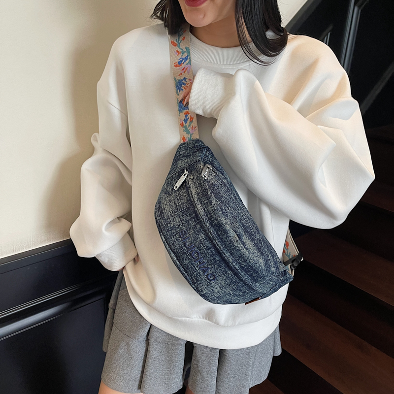 Denim Blue Chest Bags For Wome - Women'S Fashion Boutique 评论和价格